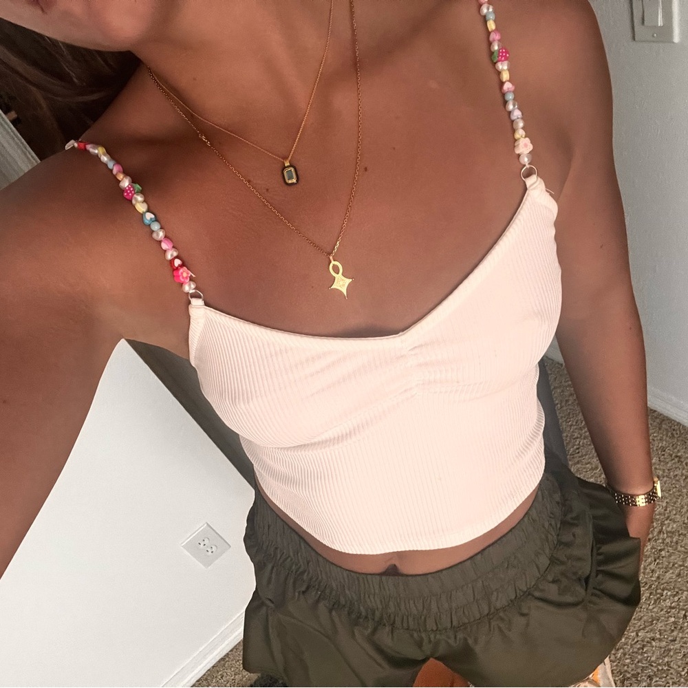 Bershka beaded tank top.